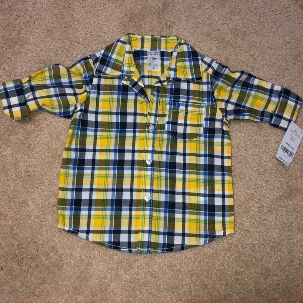 Carters 12 month long sleeve button down shirt